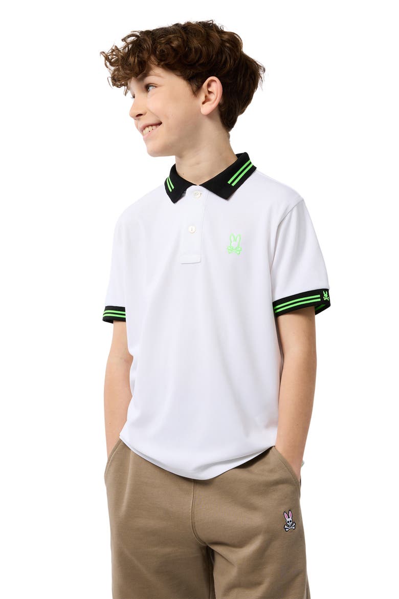 Kids' Marshall Tipped Polo, Alternate, color, WHITE