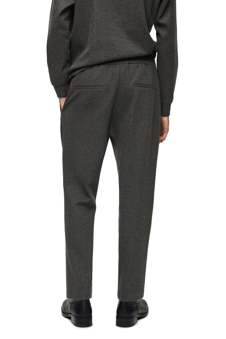 Flannel Drawstring Joggers, Alternate, color, CHARCOAL