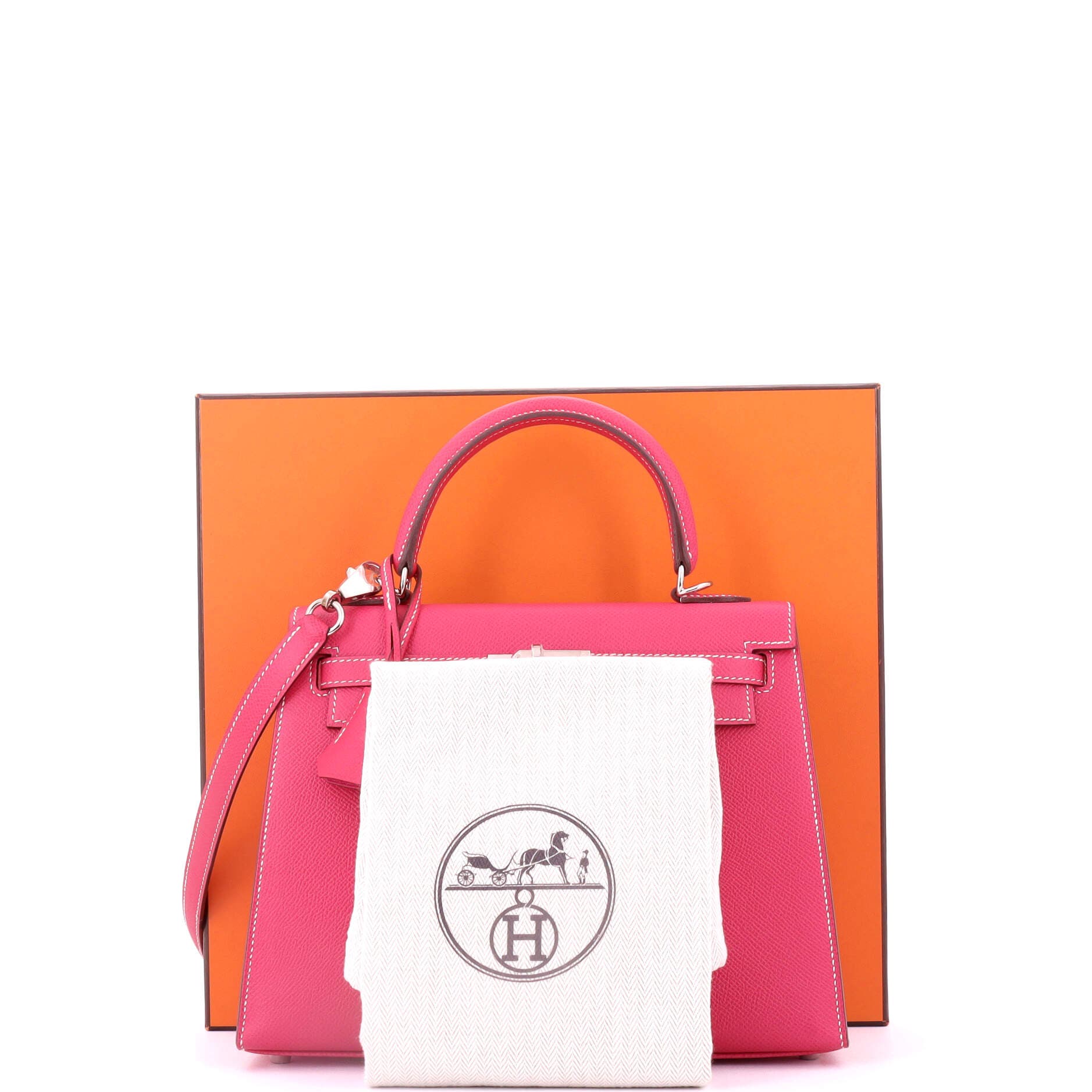 Pre-Owned Hermes Kelly Handbag Pink Epsom with Palladium Hardware 25, Alternate, color, 