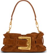 Balmain Anthem Mini suede leather bag
