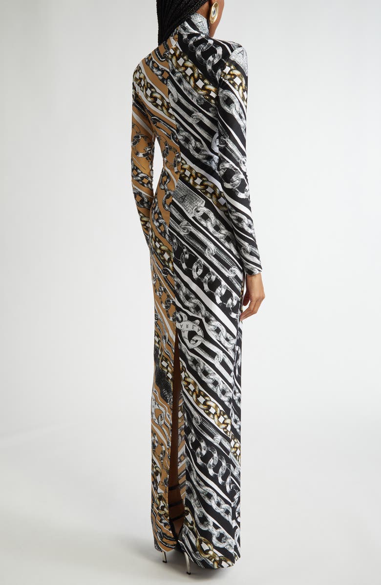 Area Chain Print Long Sleeve Dress, Alternate, color, 