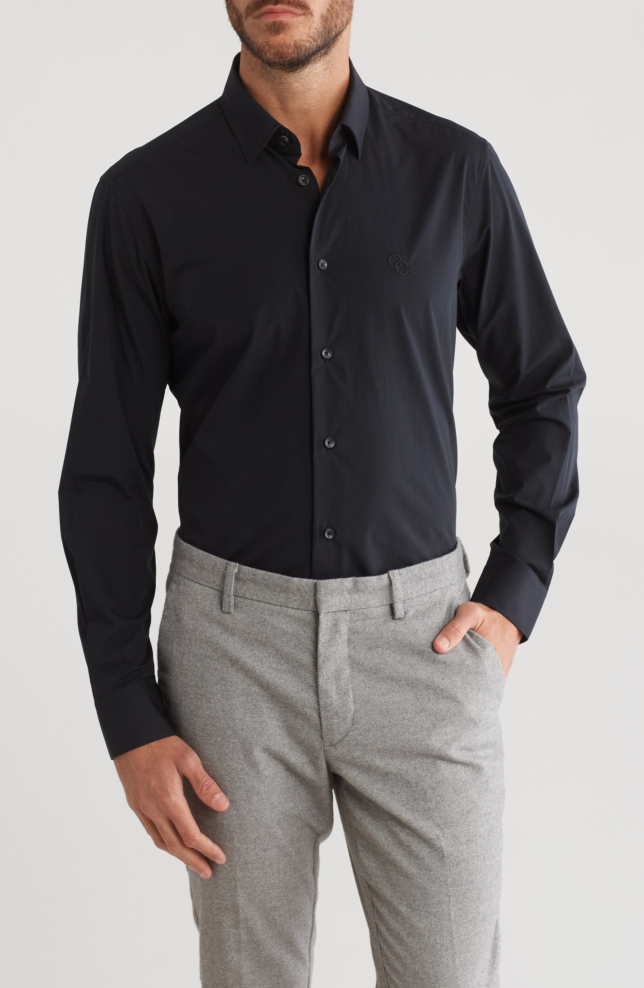 Cavalli Class Slim Fit Cotton Dress Shirt
