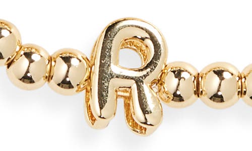 Leith 3-pack Initial Bead Bracelet In R- Clear- Gold
