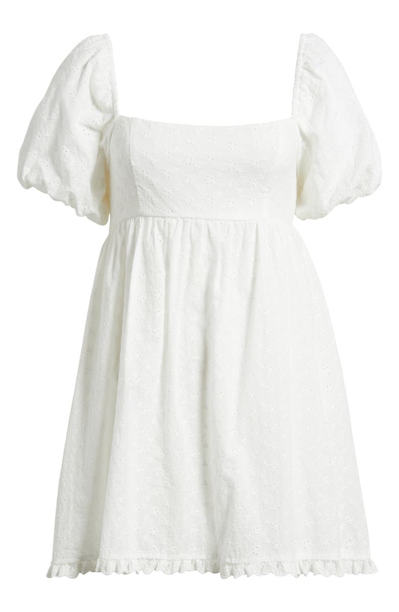 CITY STUDIO Eyelet Embroidery Minidress, Alternate, color, Ivory