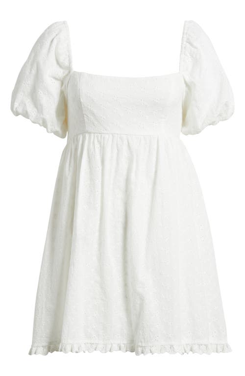 City Studio Eyelet Embroidery Minidress In White