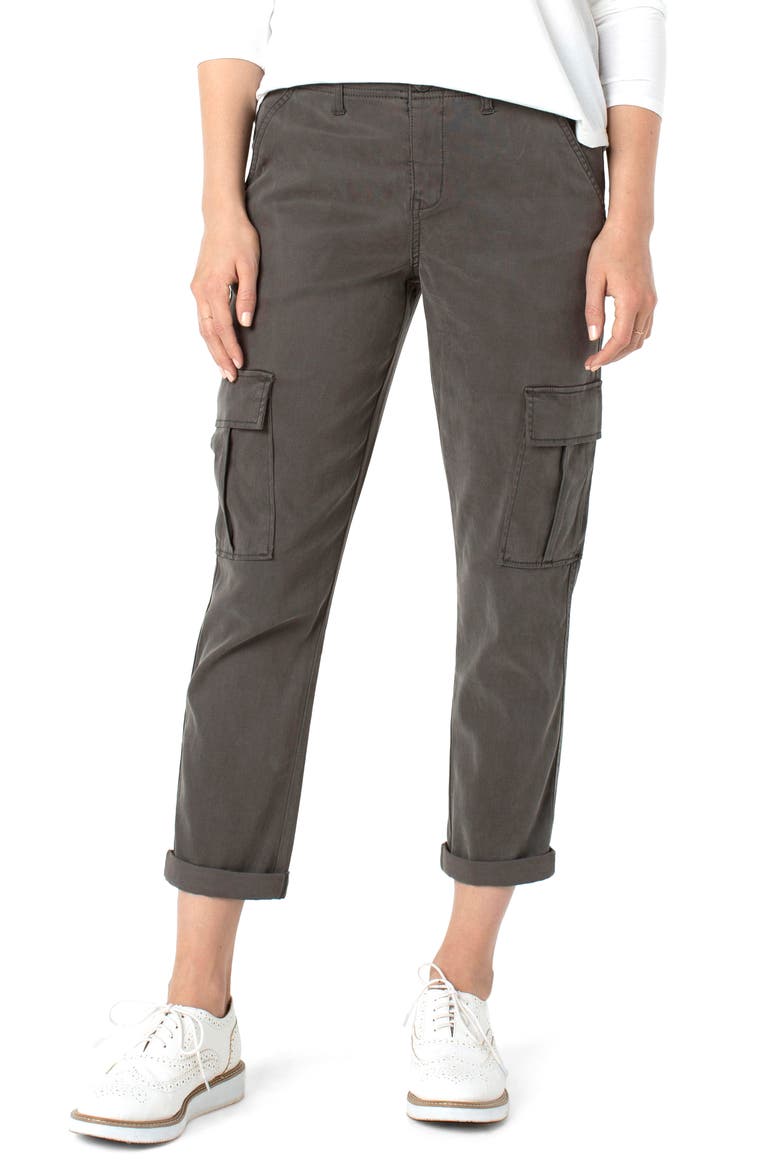 Crop Cuff Cargo Pants, Main, color, DARK EMERALD
