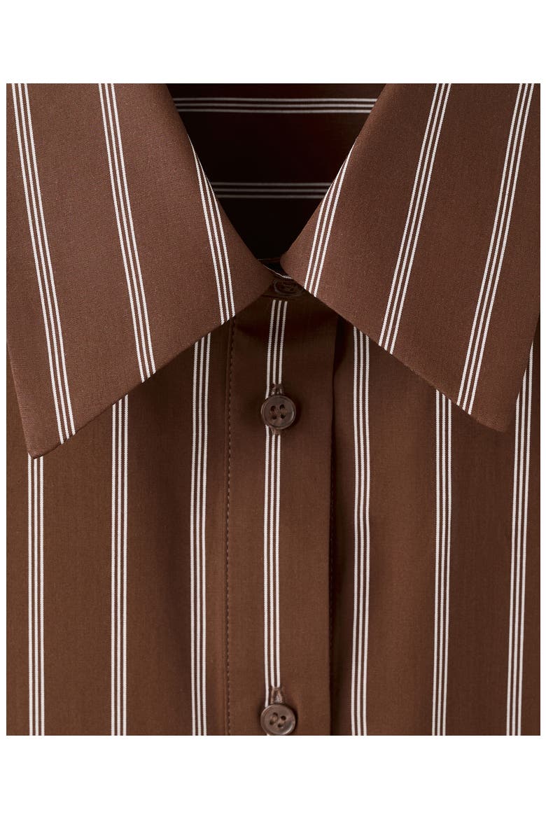 Stripe Cotton Button-Up Shirt, Alternate, color, BROWN