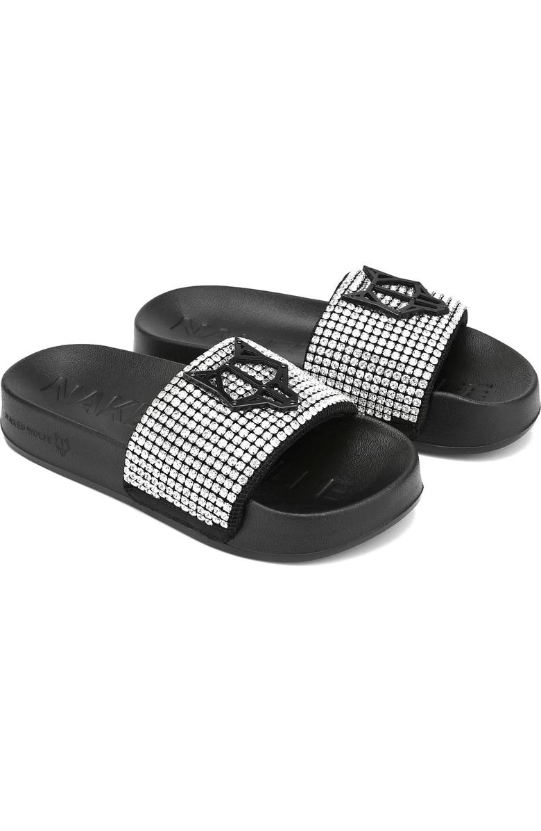 Naked Wolfe Coast Rhinestone Slide Sandal, Main, color,