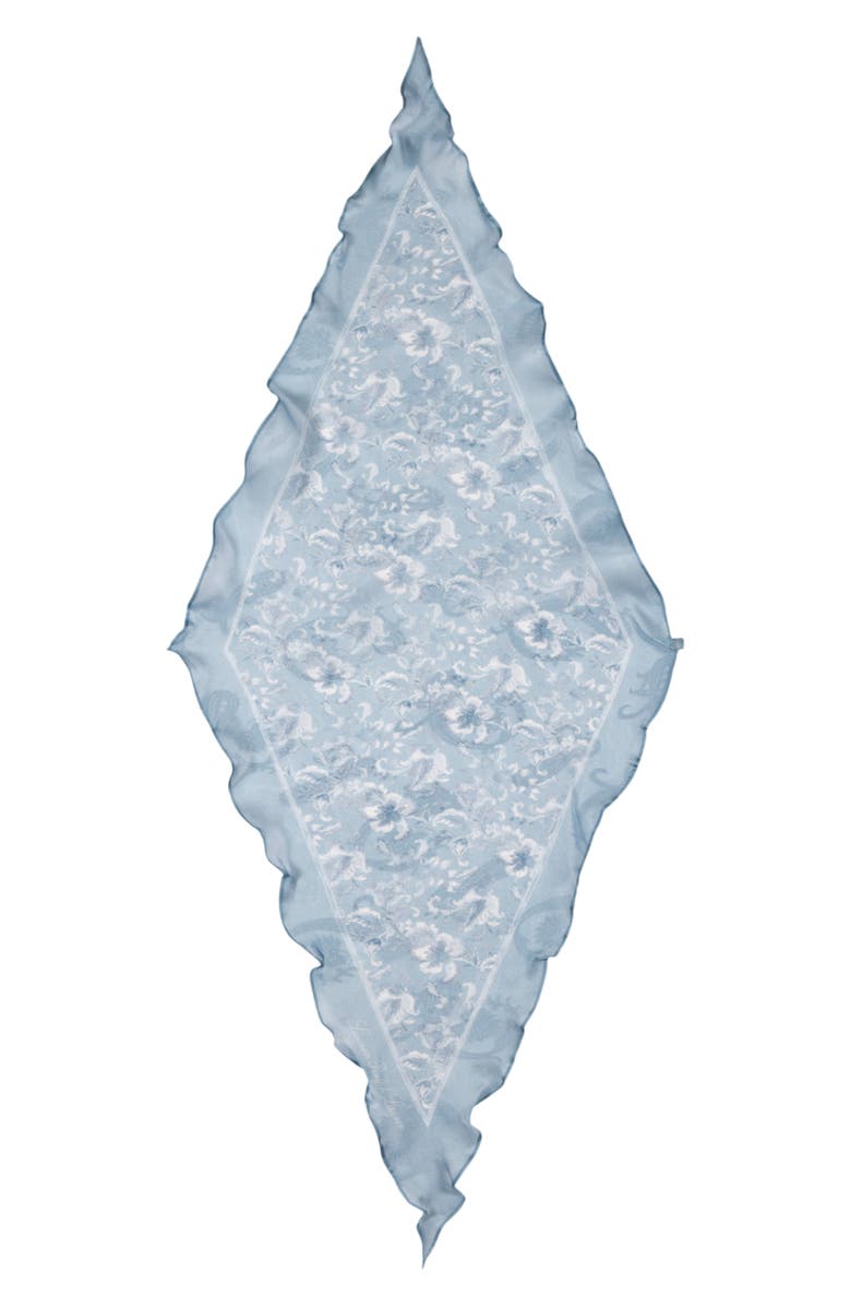 Lauren Ralph Lauren Tonal Floral Silk Scarf, Alternate, color, Blue