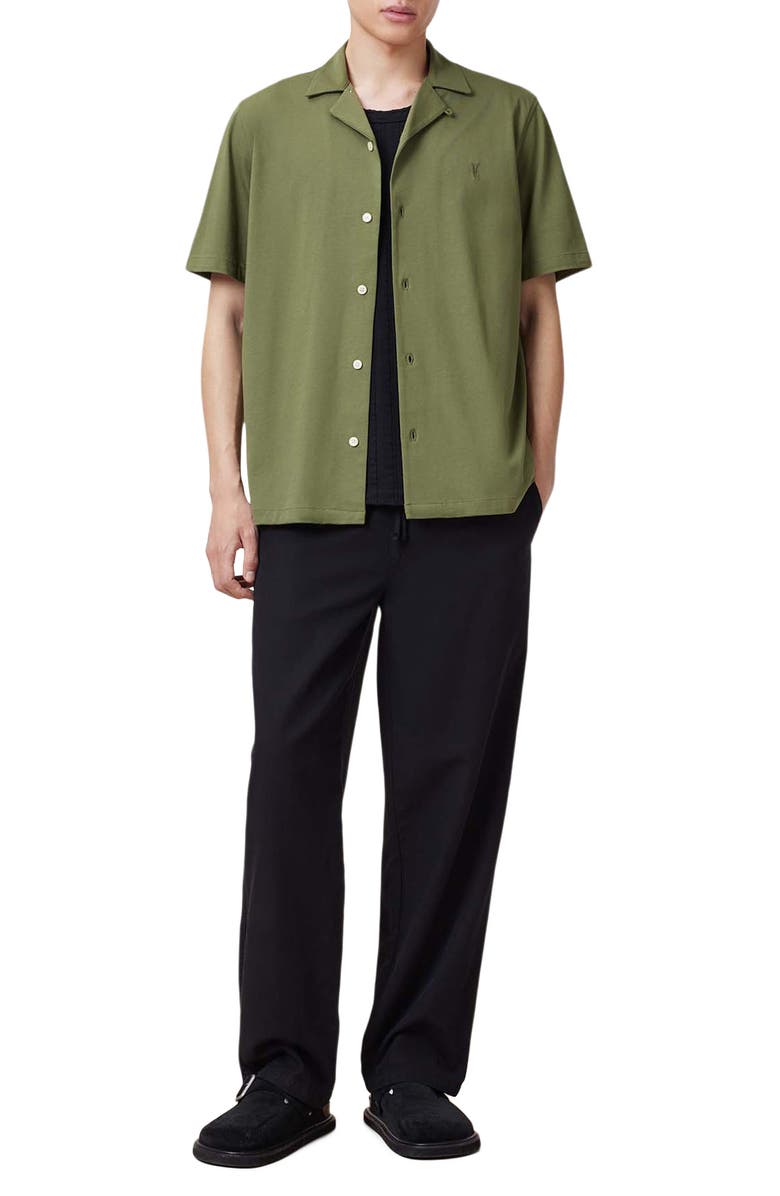 AllSaints Hudson Camp Shirt, Alternate, color, Eden Green