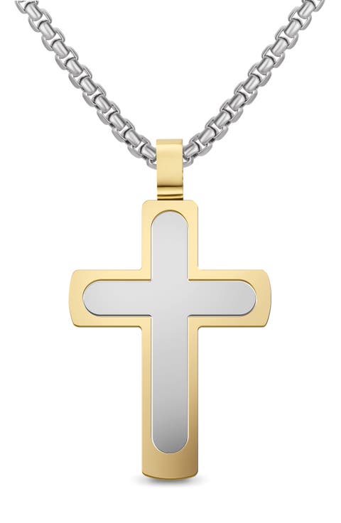 Men's Two Layer Cross Necklace