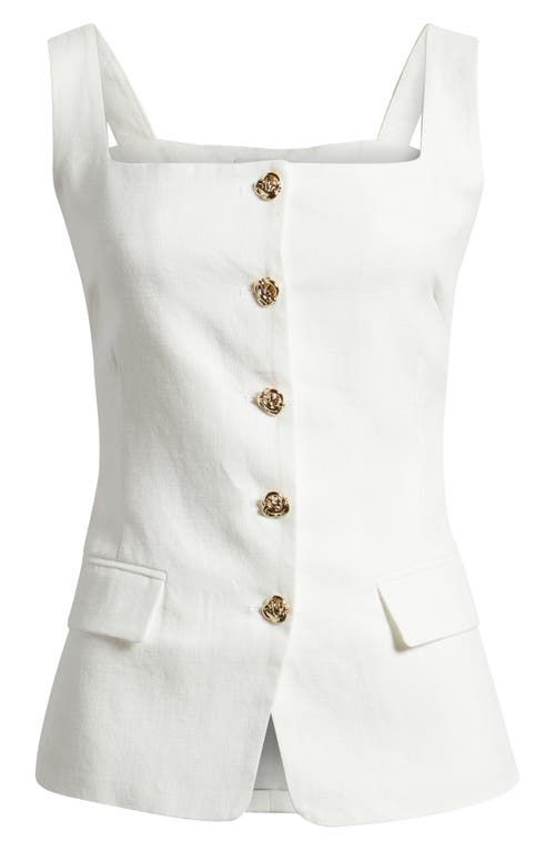 Pixie Market Agatha Linen Vest In White