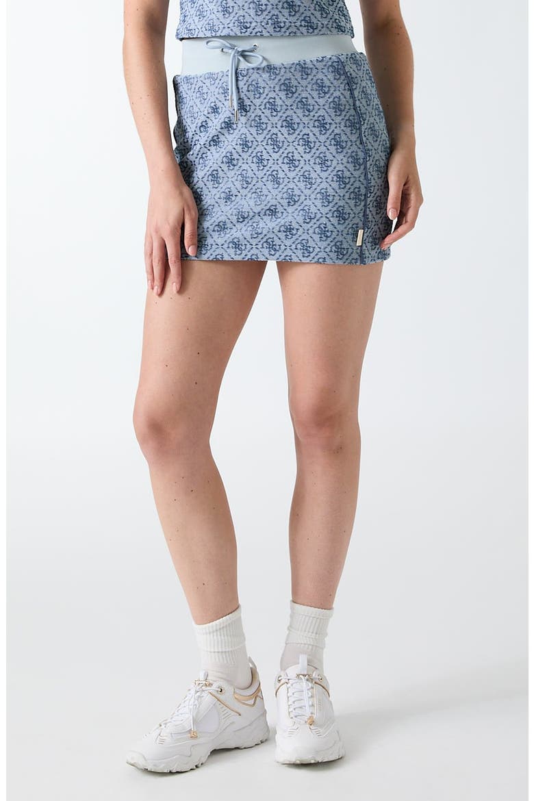 4G Logo Jacquard Miniskirt, Main, color, NAVY