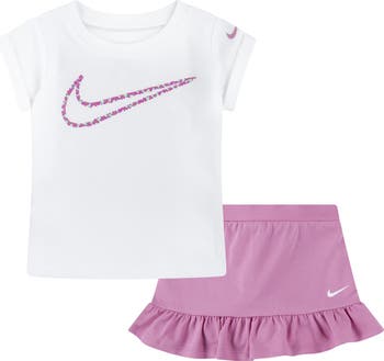 Stretch Cotton Jersey T-Shirt & Ruffle Skirt Set