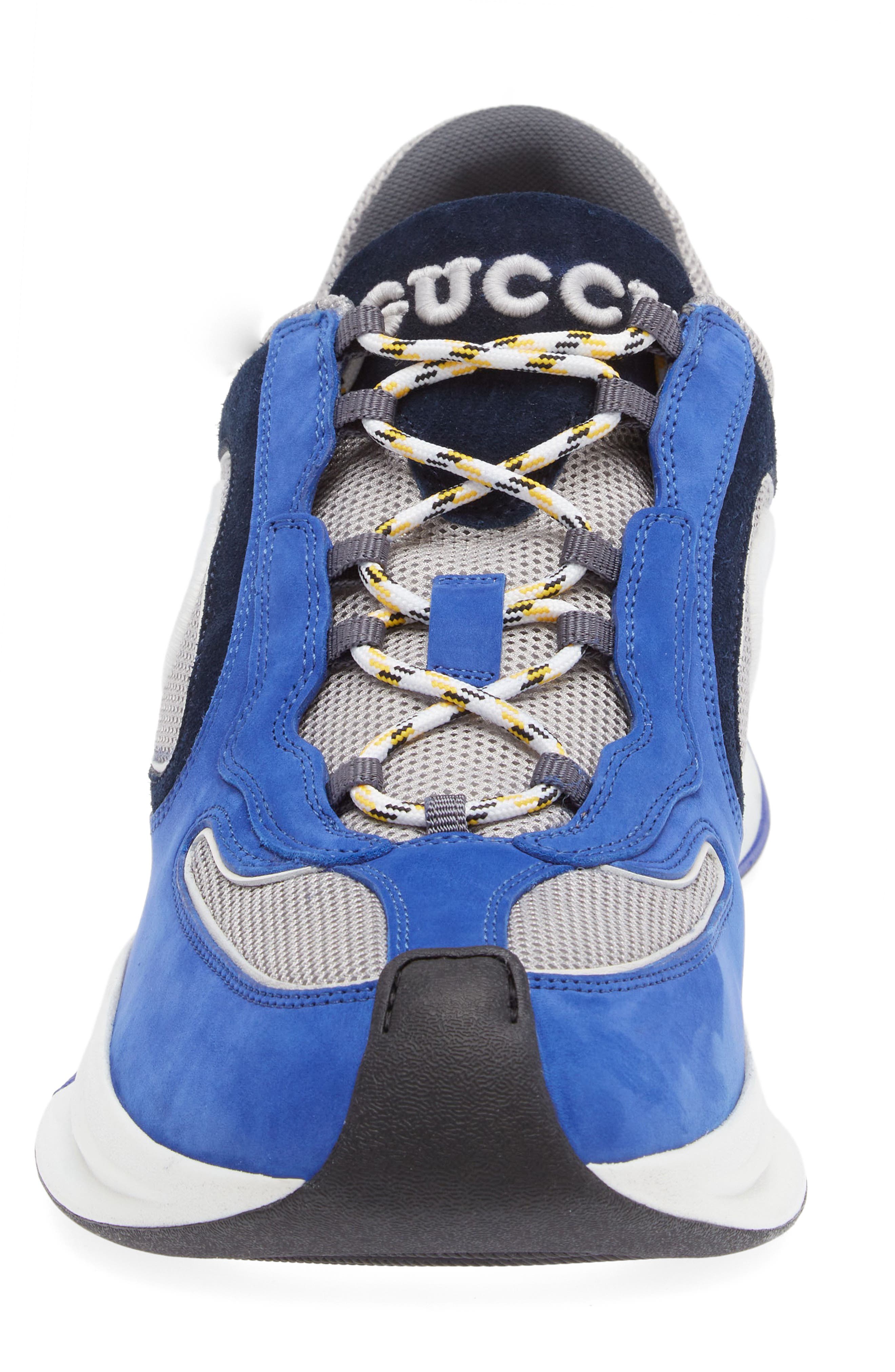 Gucci Run Mixed Media Sneaker, Alternate, color, Multi Blue