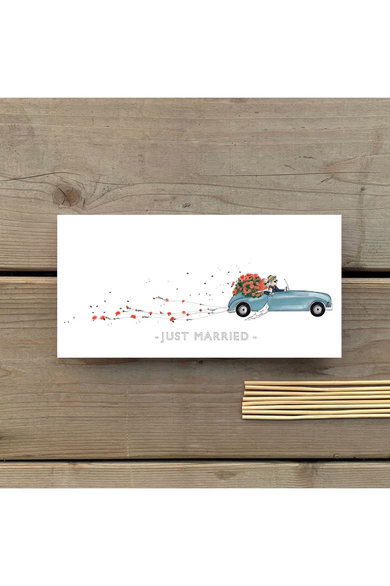 2ct Just Married Long Greeting Card Pack, Alternate, color, Multi-Pack