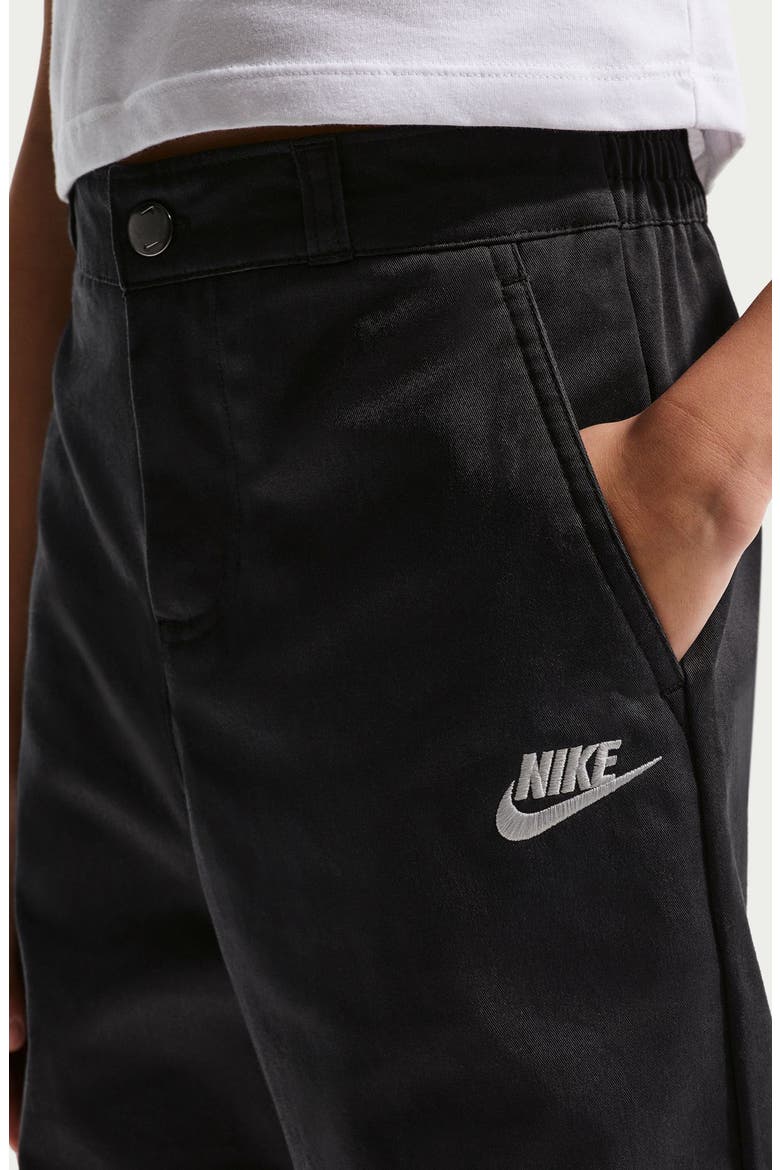 Kids' Sportswear Club Slim Fit Pants, Alternate, color, BLACK/ WHITE