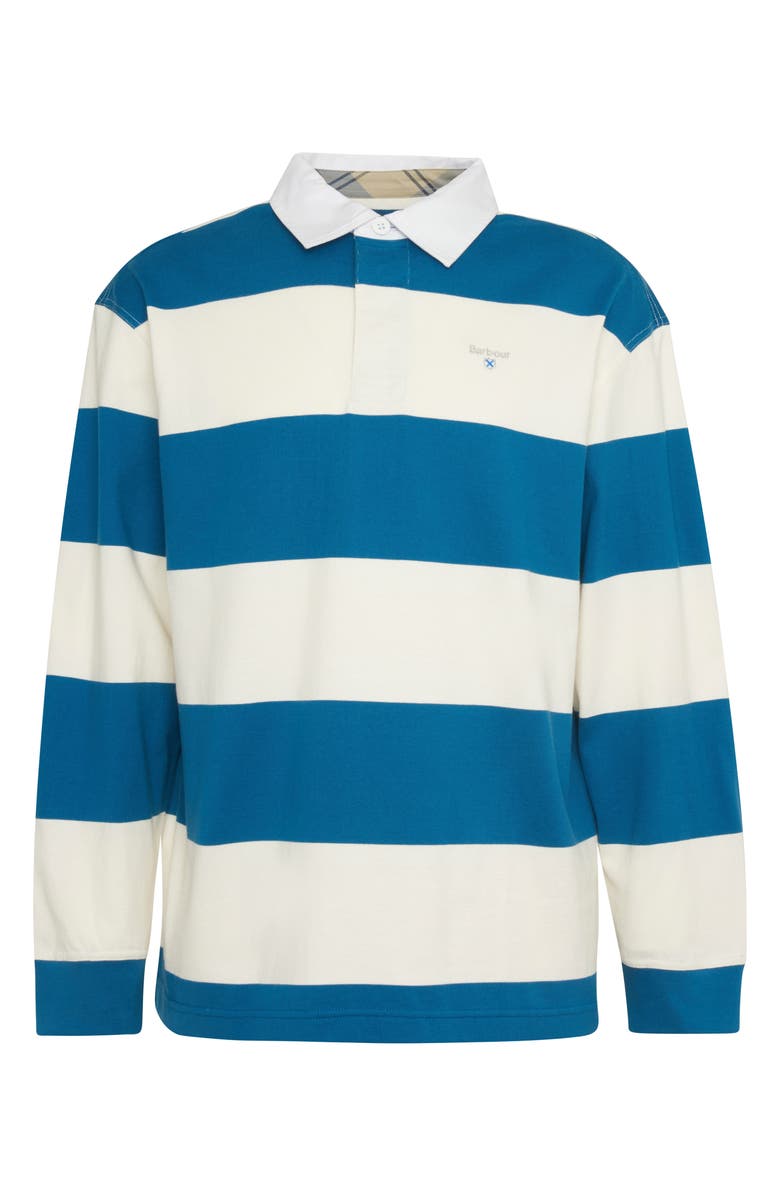 Barbour Broome Stripe Cotton Rugby Shirt, Alternate, color, Midnight