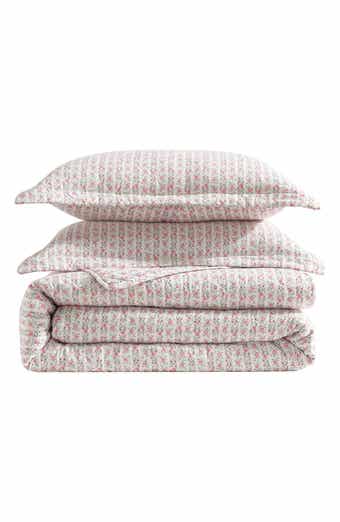 Laura Ashley Marta Floral Stripe 3-Piece King Quilt & Sham Set