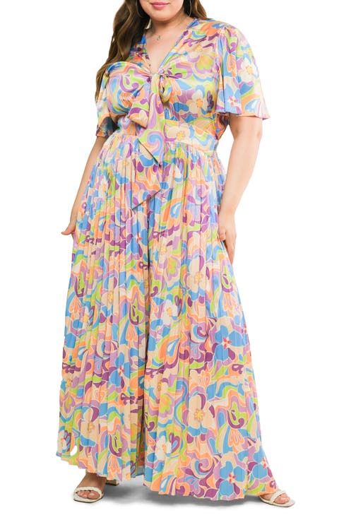 Print Woven Jumpsuit (Plus)