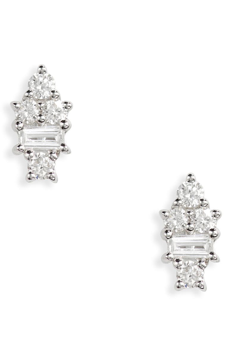 Bony Levy Gatsby Baguette Diamond Cluster Stud Earrings, Main, color, 