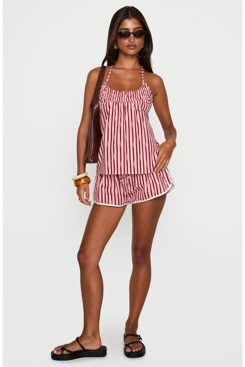 Your Everything Stripe Organic Cotton Halter Top, Alternate, color, PINK STRIPE