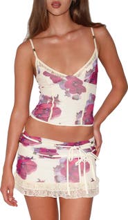 Tiger Mist Liliah Panelled Floral Mesh Cami Top