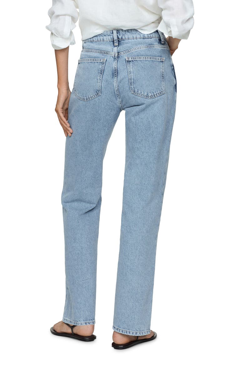 Mid Rise Straight Leg Jeans, Alternate, color, MEDIUM BLUE
