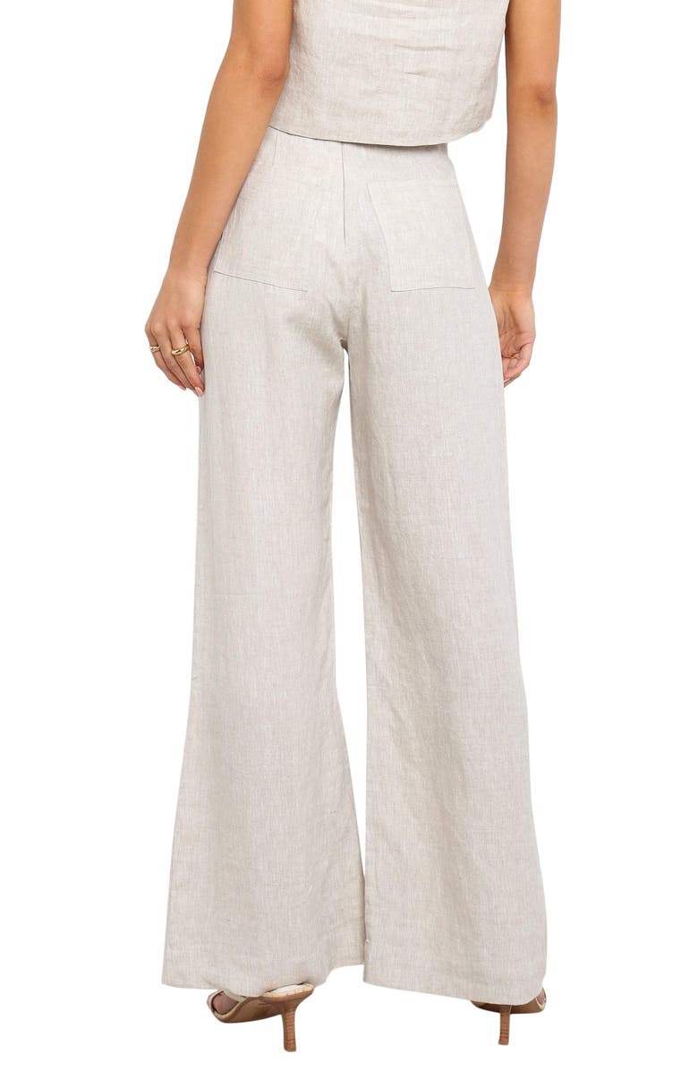 Petal & Pup Devlin Linen Wide Leg Pants, Alternate, color, Beige