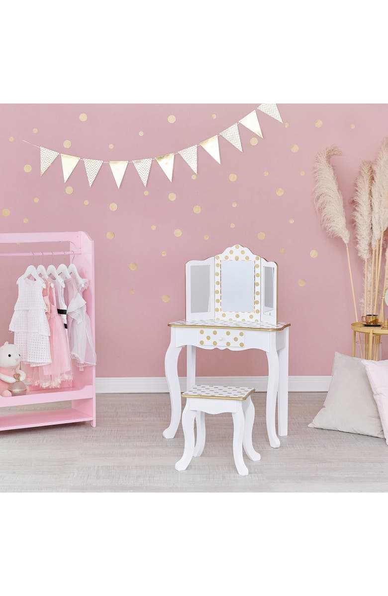 Teamson Kids Fantasy Fields Toy Clothing Rack with Storage, Alternate, color, Pink