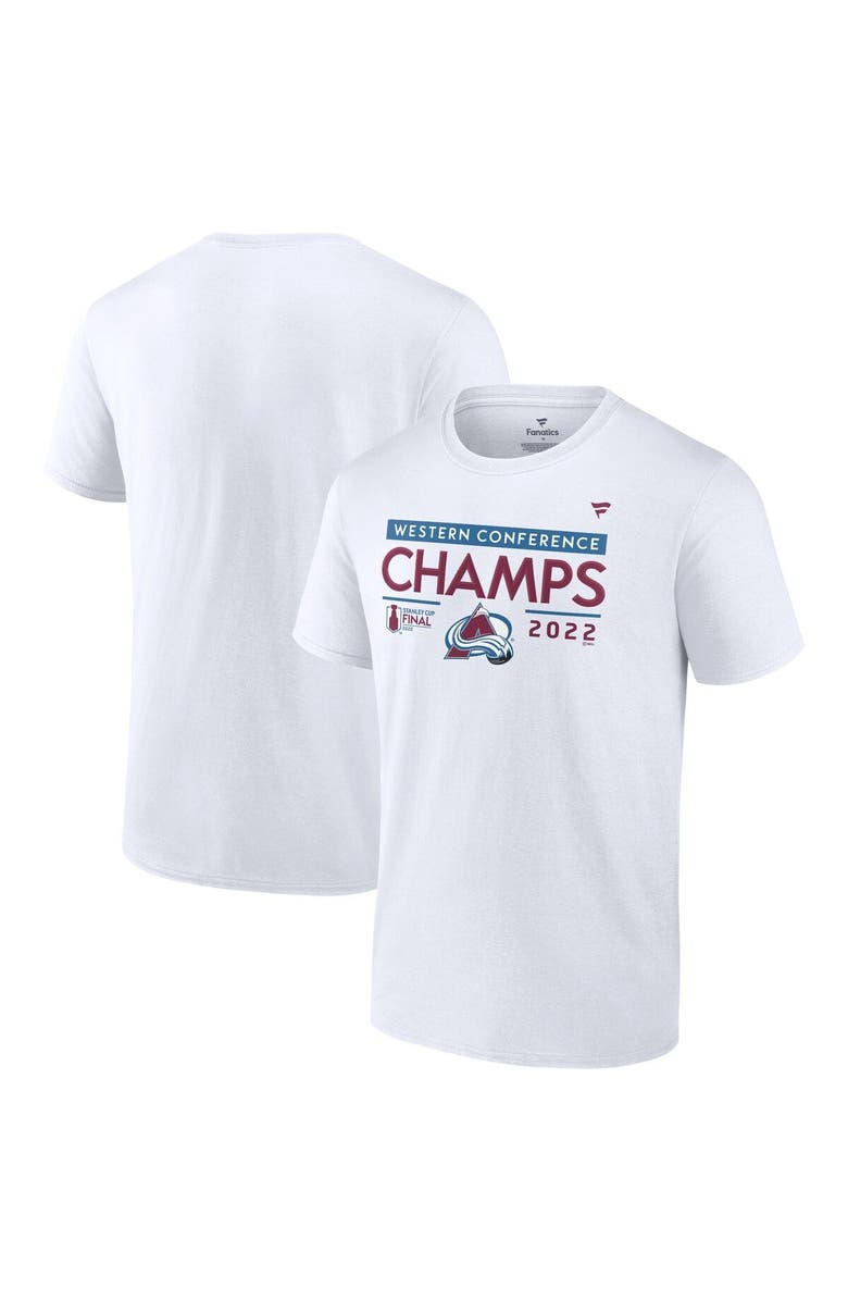 FANATICS Men's Fanatics Branded White Colorado Avalanche 2022 Western Conference Champions Locker Room T-Shirt, Main, color, 