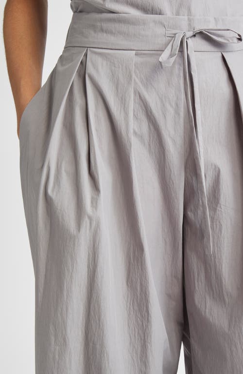 Lafayette 148 New York Dean Tie Waist Ankle Wide Leg Pants In Gray