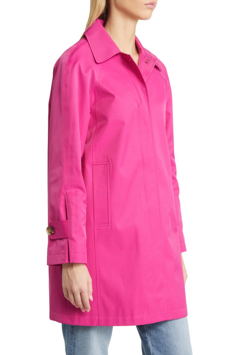 Mac Water Repellent Cotton Blend Raincoat, Alternate, color, ULTRA FUCHSIA