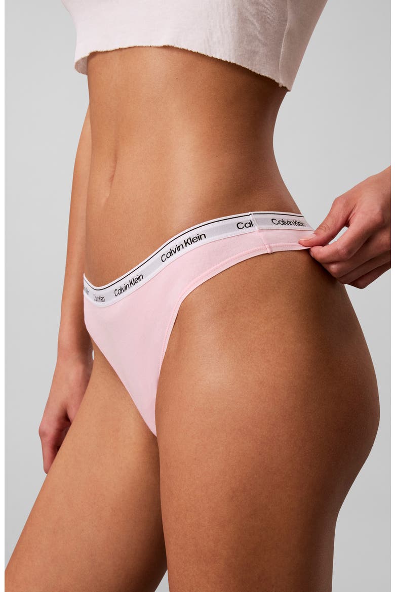 Assorted 5-Pack Cotton Blend Thongs, Alternate, color, RED/ PINK/ YELLOW/ GREEN/ BLUE