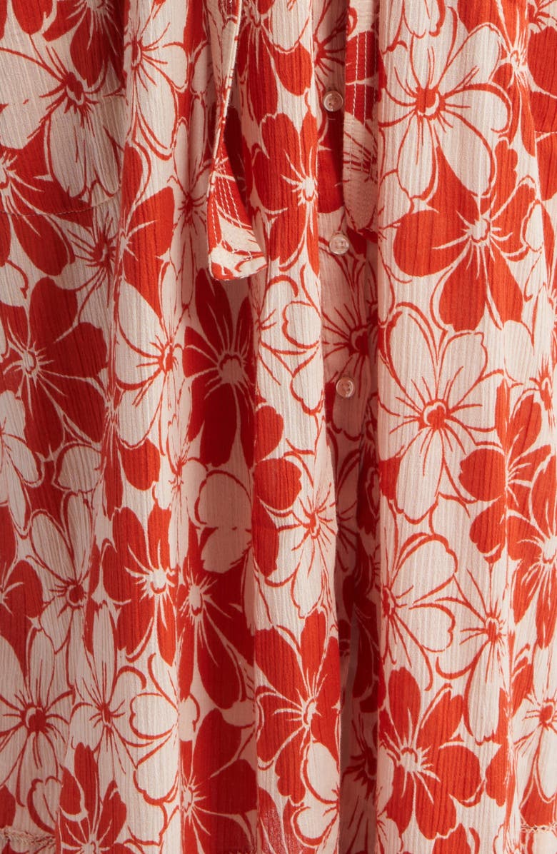 THE GREAT. The Seascape Floral Crinkle Cotton Dress, Alternate, color,