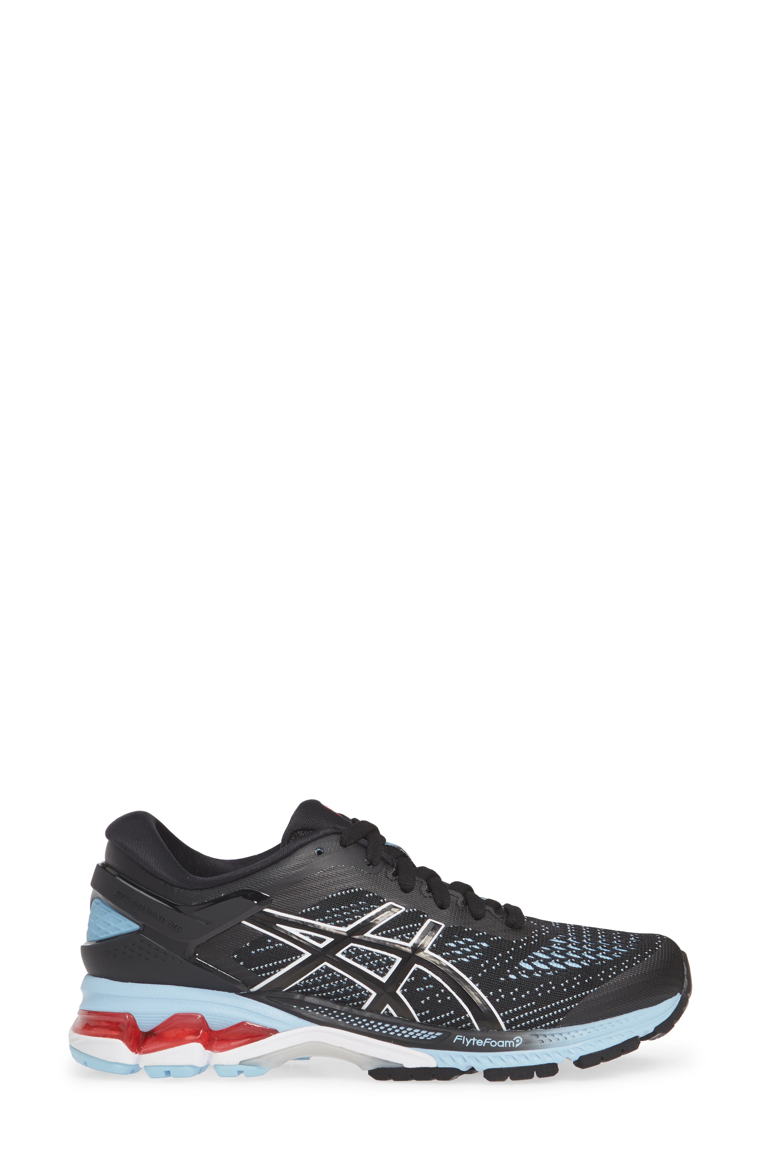 GEL-KAYANO® 26 Water Repellent Running Shoe, Alternate, color, BLACK/ HERITAGE BLUE