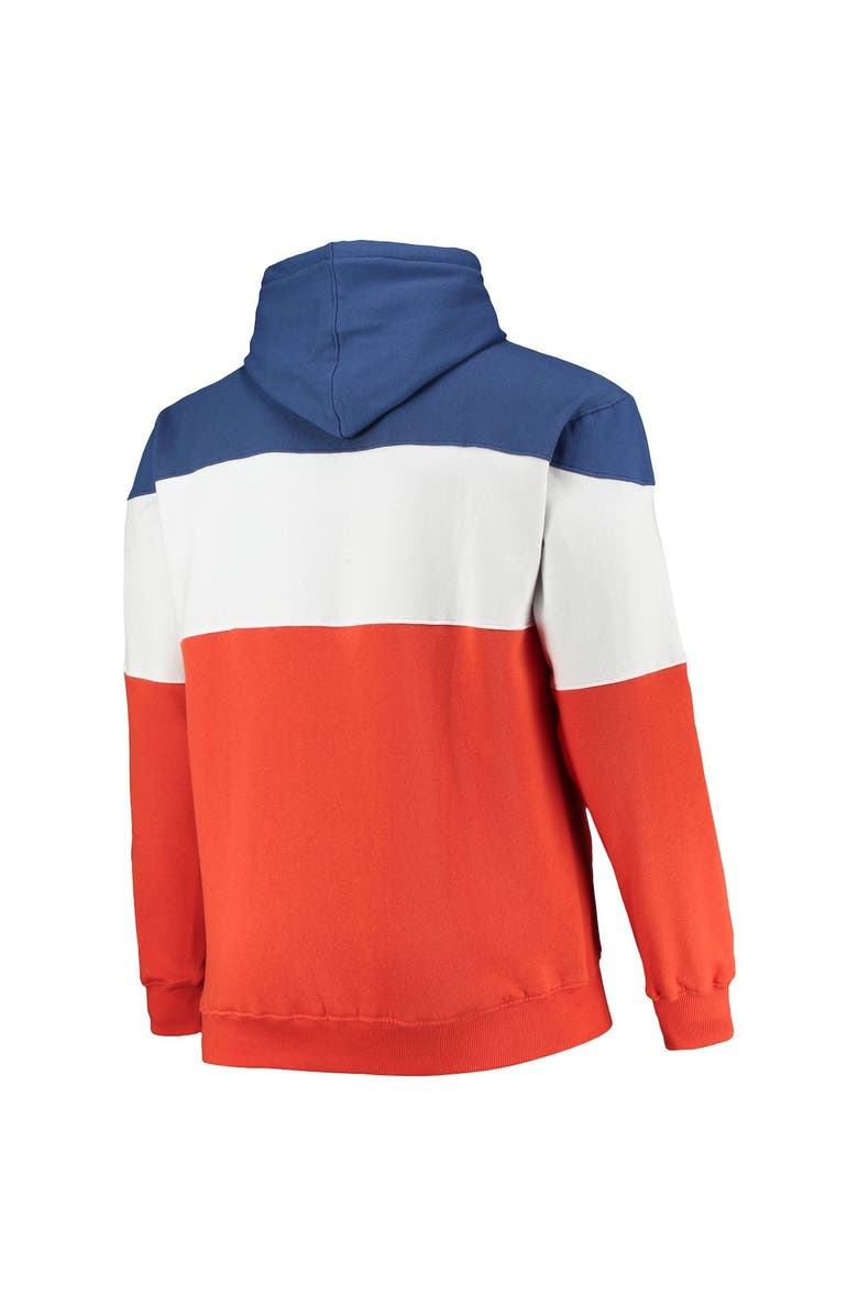 FANATICS Men's Fanatics Branded Royal/Orange New York Islanders Big & Tall Colorblock Fleece Hoodie, Alternate, color, 