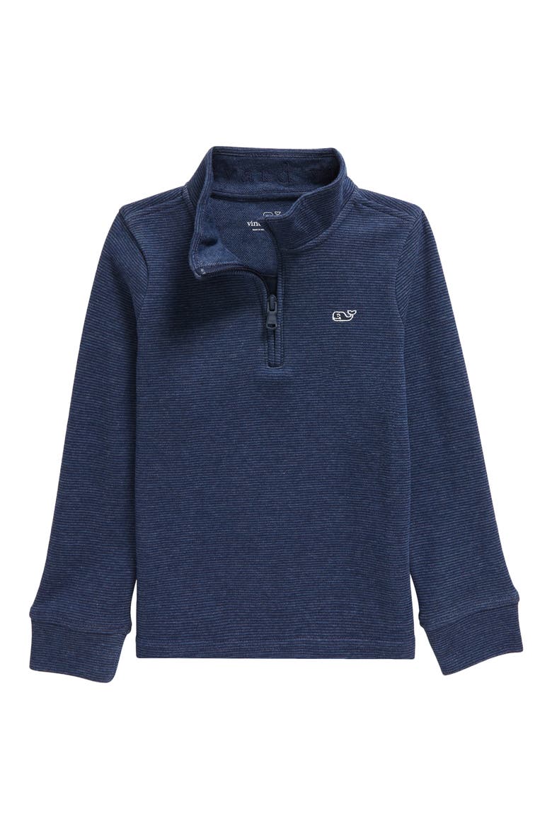 Kids' Saltwater Stripe Quarter Zip Sweatshirt, Main, color, 976 DEEP B