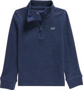 vineyard vines Kids' Saltwater Stripe Quarter Zip Sweatshirt