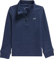 vineyard vines Kids' Saltwater Stripe Quarter Zip Sweatshirt