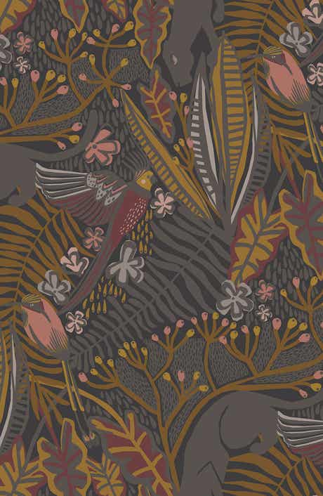 Wallpros Gold Cranberry Poise Peel and Stick Wallpaper
