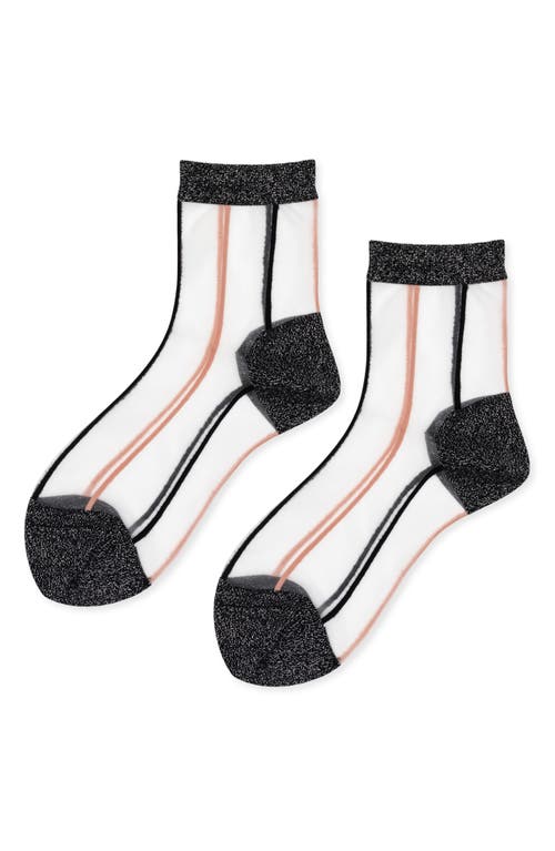 Hansel From Basel Grand Slam Sheer Short Crew Socks In Black