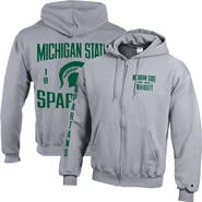 Champion Men's Champion Heather Gray Michigan State Spartans Varsity Powerblend Full-Zip Fleece Hoodie