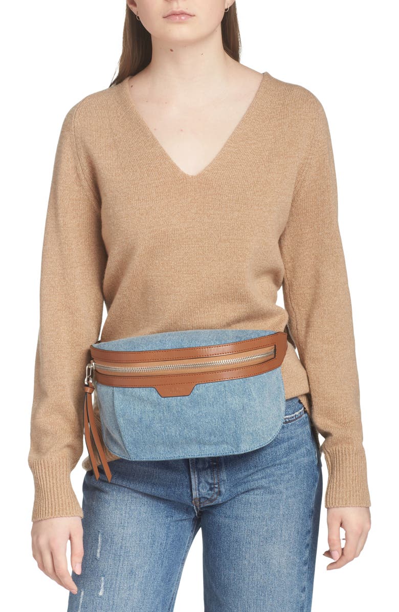 rag & bone Commuter Denim Belt Bag, Alternate, color,