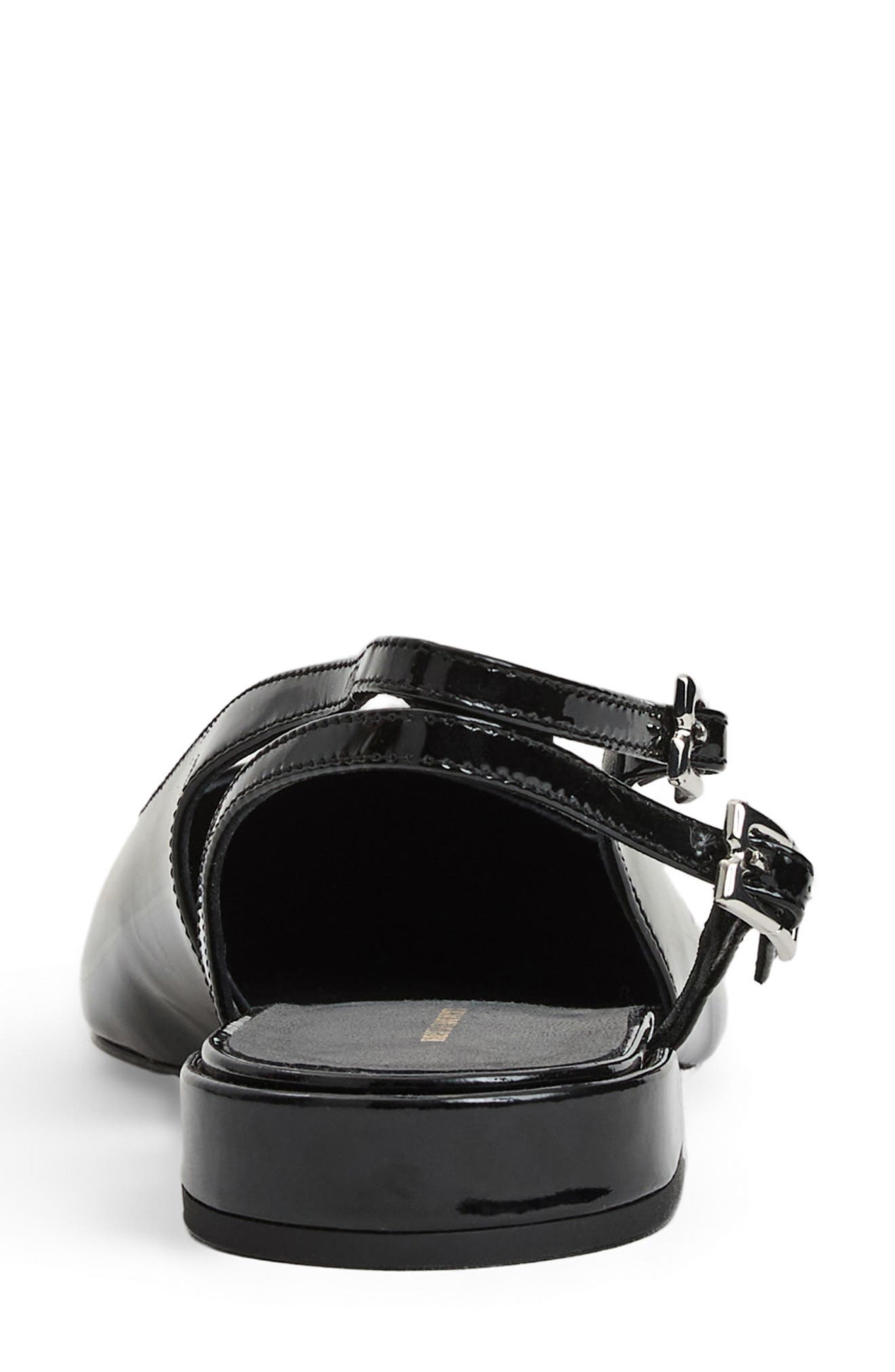 Bruno Magli Juliet Slingback Pointed Toe Flat, Alternate, color, Black Patent