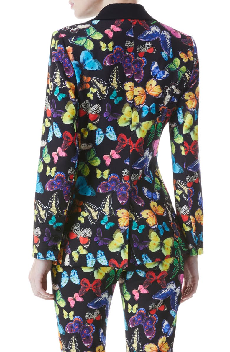 Alice + Olivia Macey Butterfly Print Blazer, Alternate, color, 