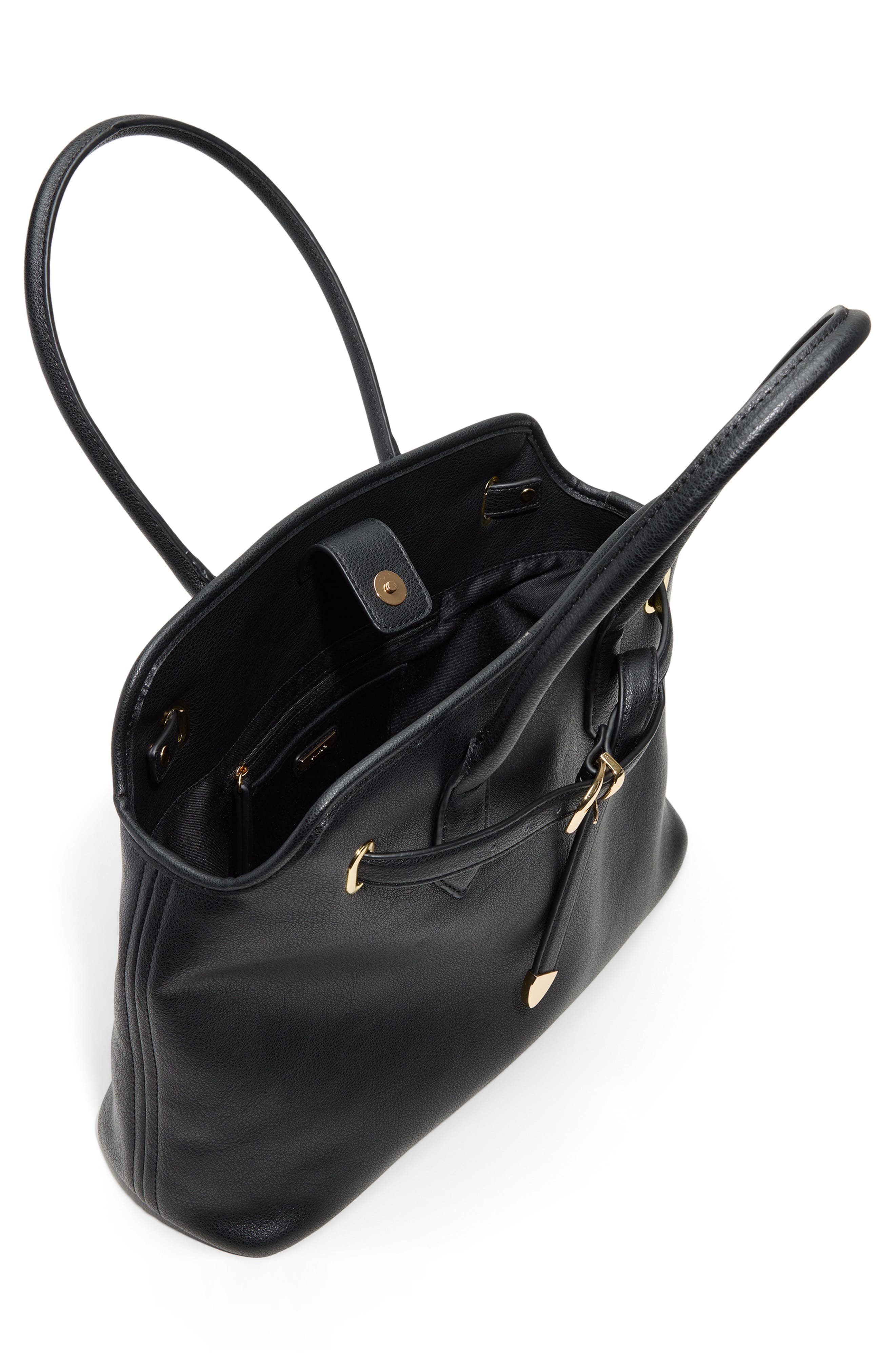 ALDO Eevangeliaax Faux Leather Tote, Alternate, color, Other Black