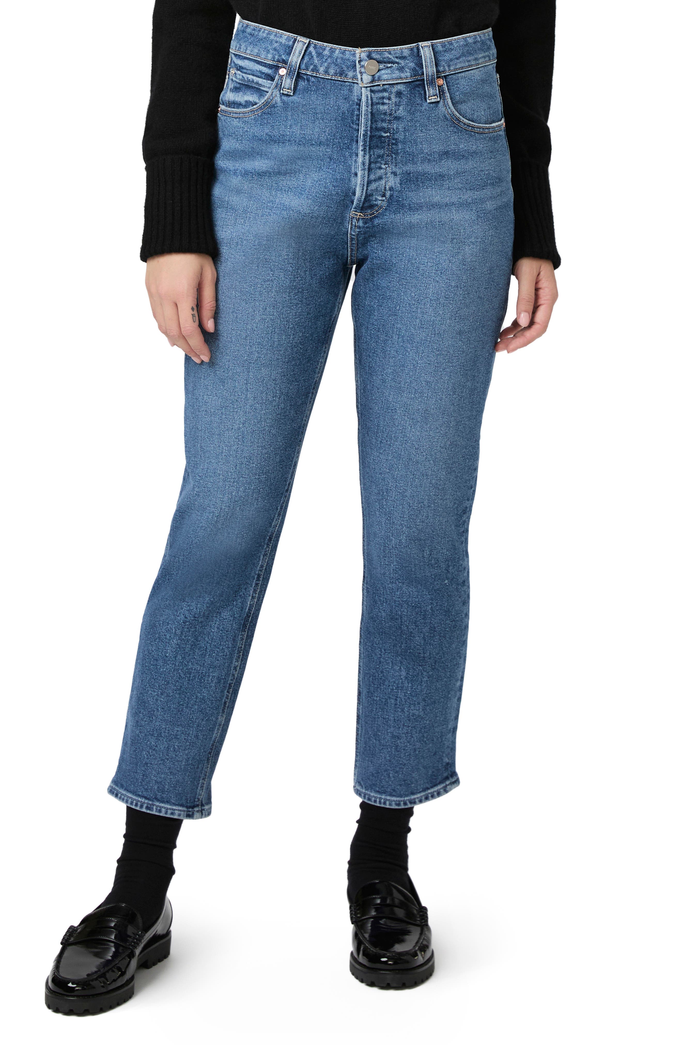 PAIGE Billy High Waist Crop Straight Leg Jeans