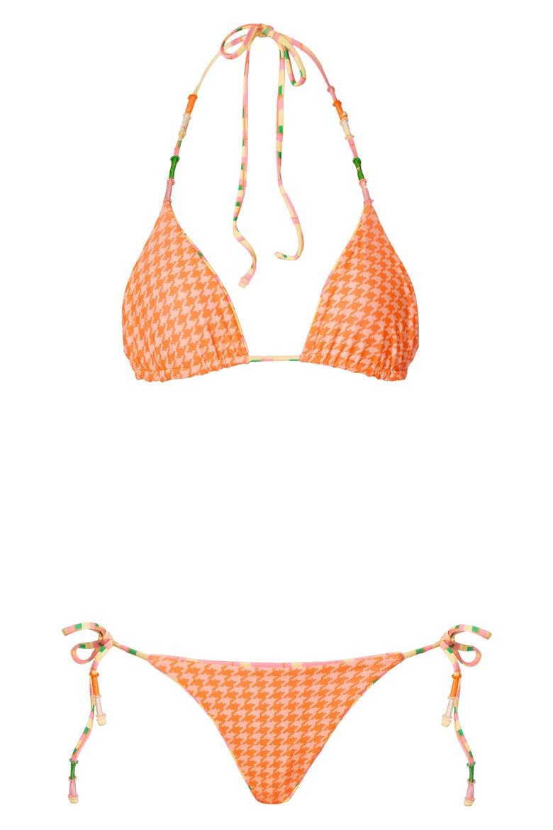 Blush Tide Sunflash Reversible Side Tie Bikini Bottoms, Alternate, color, OPEN YELLOW