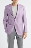 Peter Millar Hyperlight Soft Light Purple Mélange Silk & Linen Blend Sport Coat